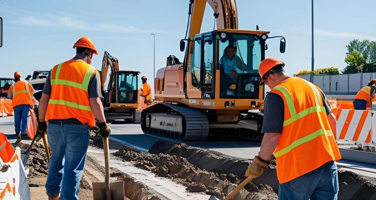 פועלים וטרקטור בעבודות בכביש, הדמיית בינה מלאכותית: מרחב אונליין