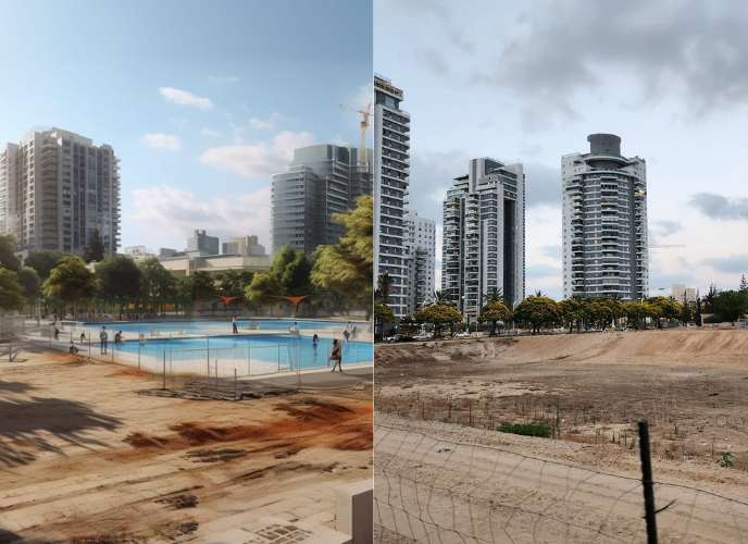 בריכה ציבורית חדשה בשטח חולות, הדמיה בינה מלאכותית: רם כהן