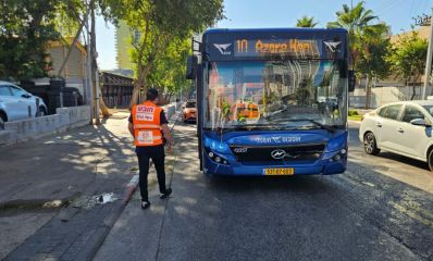 תאונת אוטובוס ברחוב הקוממיות בבת ים, צילום איחוד הצלה סניף בת ים