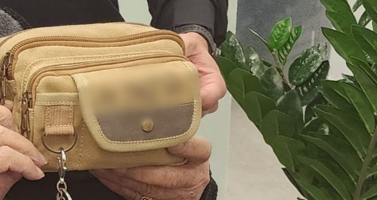פאוץ חום בהיר, צילום: משטרה